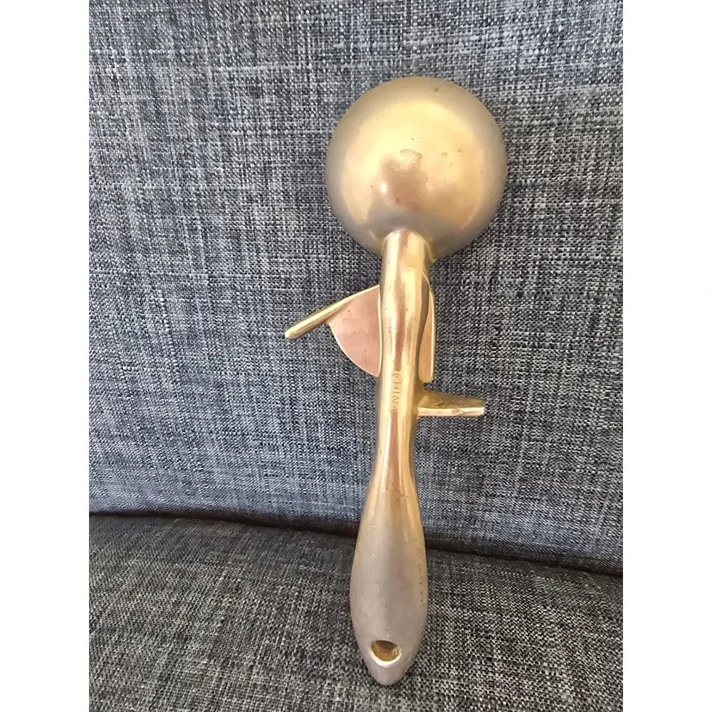 Cook-Eez Vintage Style Metal‎ Ice Cream Scoop Mechanical Thumb Lever Silver Tone